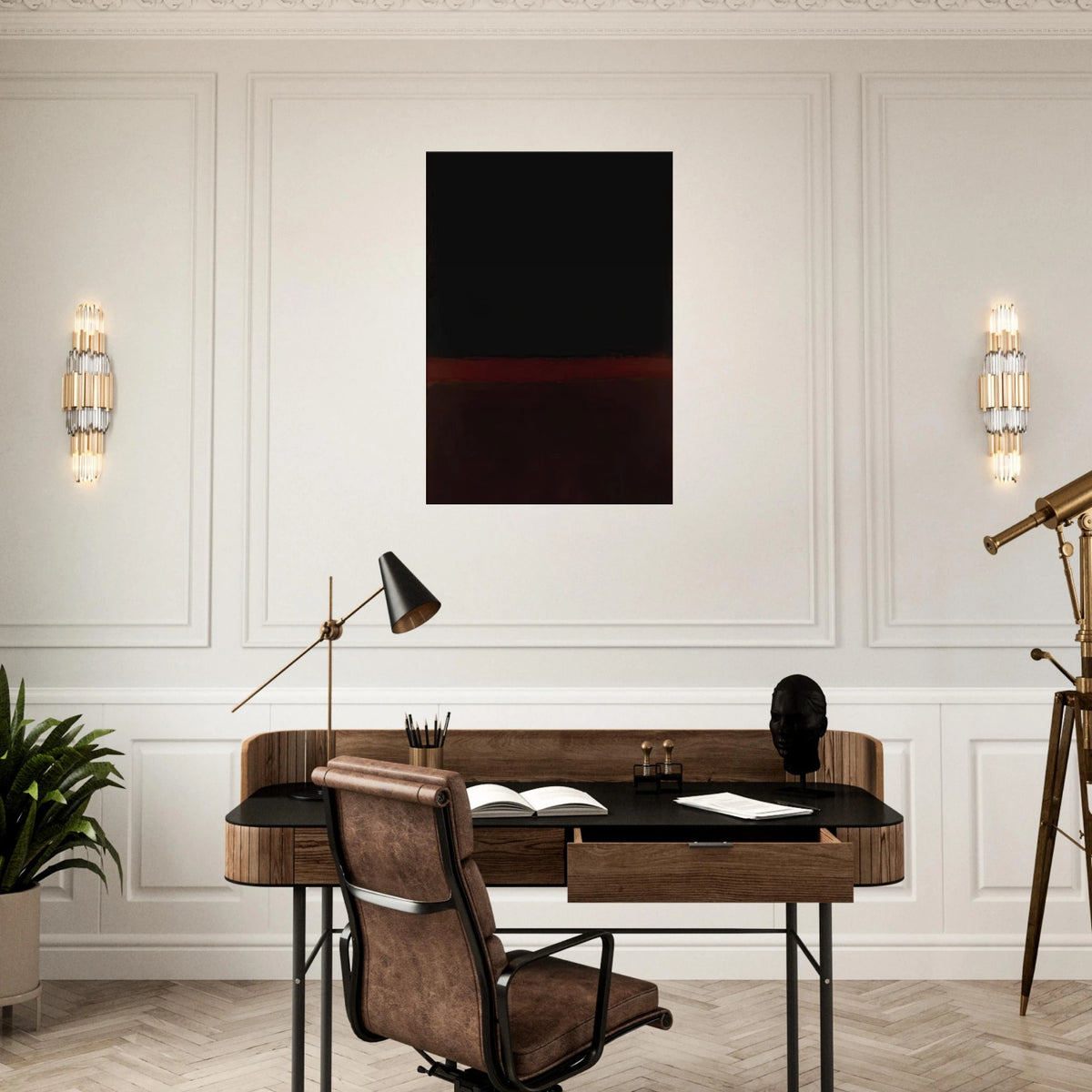 Black on Dark Sienna on Purple - 1960 Canvas | Mark Rothko Canvas | Rothko Prints