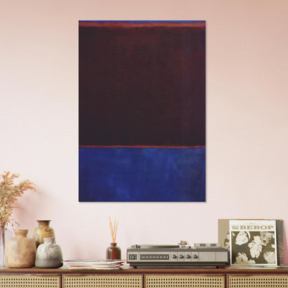 No. 3 Bright Blue, Brown, Dark Blue on Wine - 1962 Canvas | Mark Rothko Canvas | Rothko Prints