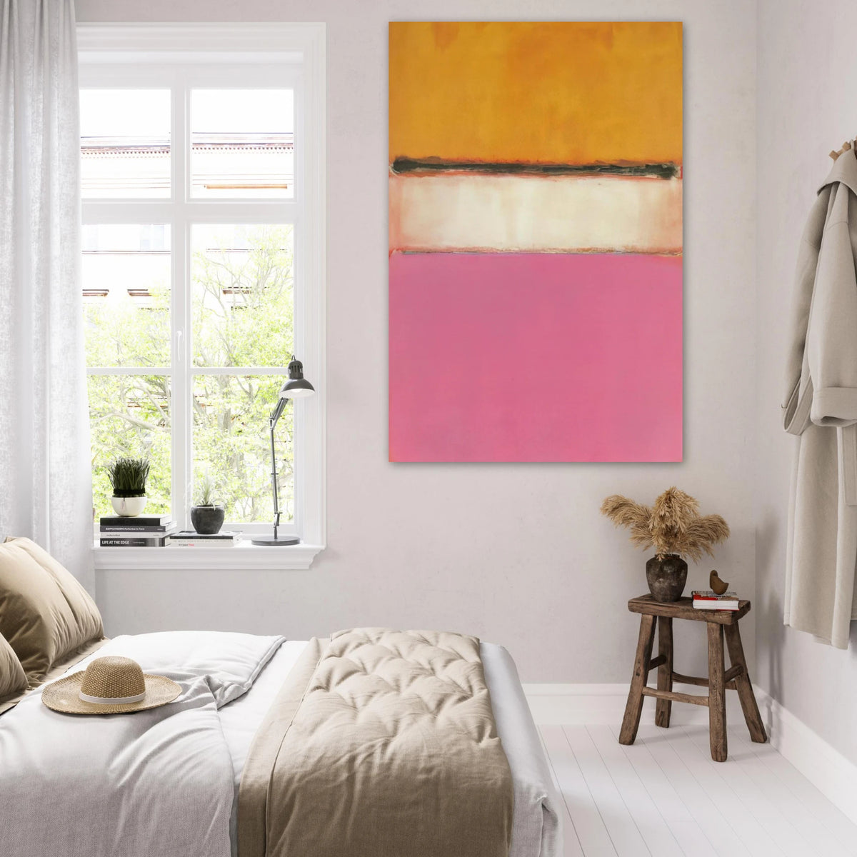 White Center Yellow, Pink and Lavender on Rose - 1950 Poster | Mark Rothko Poster | Rothko Prints