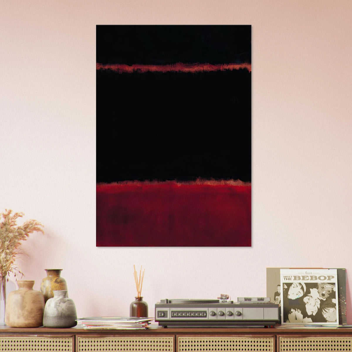 Black in Deep Red - 1957 Canvas | Mark Rothko Canvas | Rothko Prints