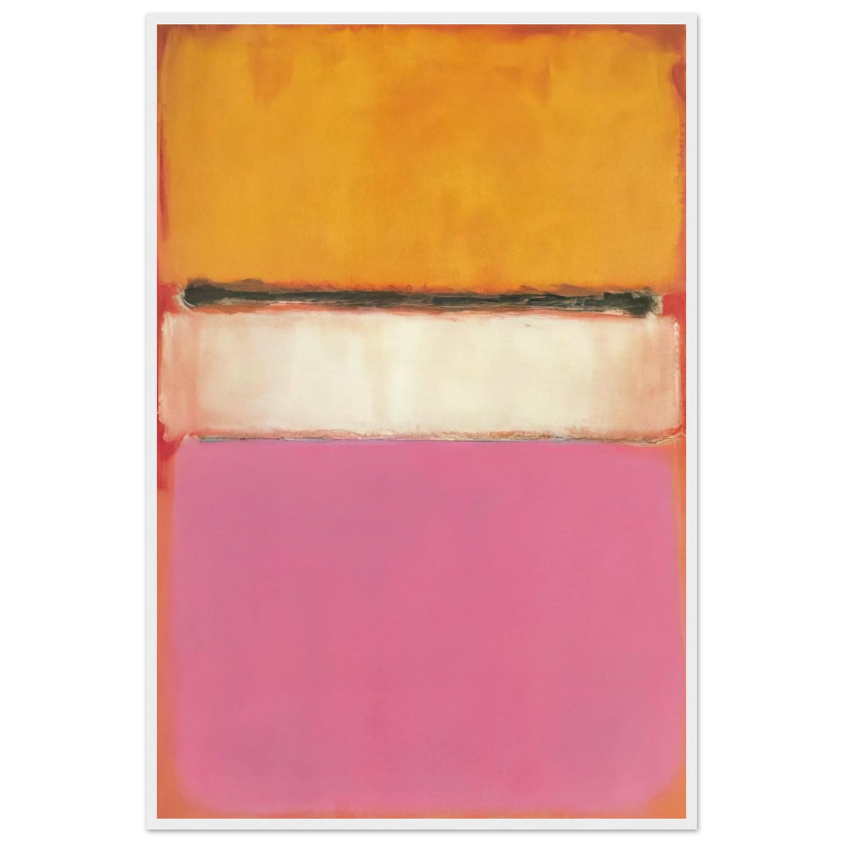 White Center Yellow, Pink and Lavender on Rose - 1950 Framed Poster | Mark Rothko Framed Prints Wall Art | Rothko Prints