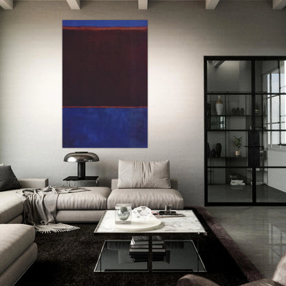 No. 3 Bright Blue, Brown, Dark Blue on Wine - 1962 Poster | Mark Rothko Poster | Rothko Prints
