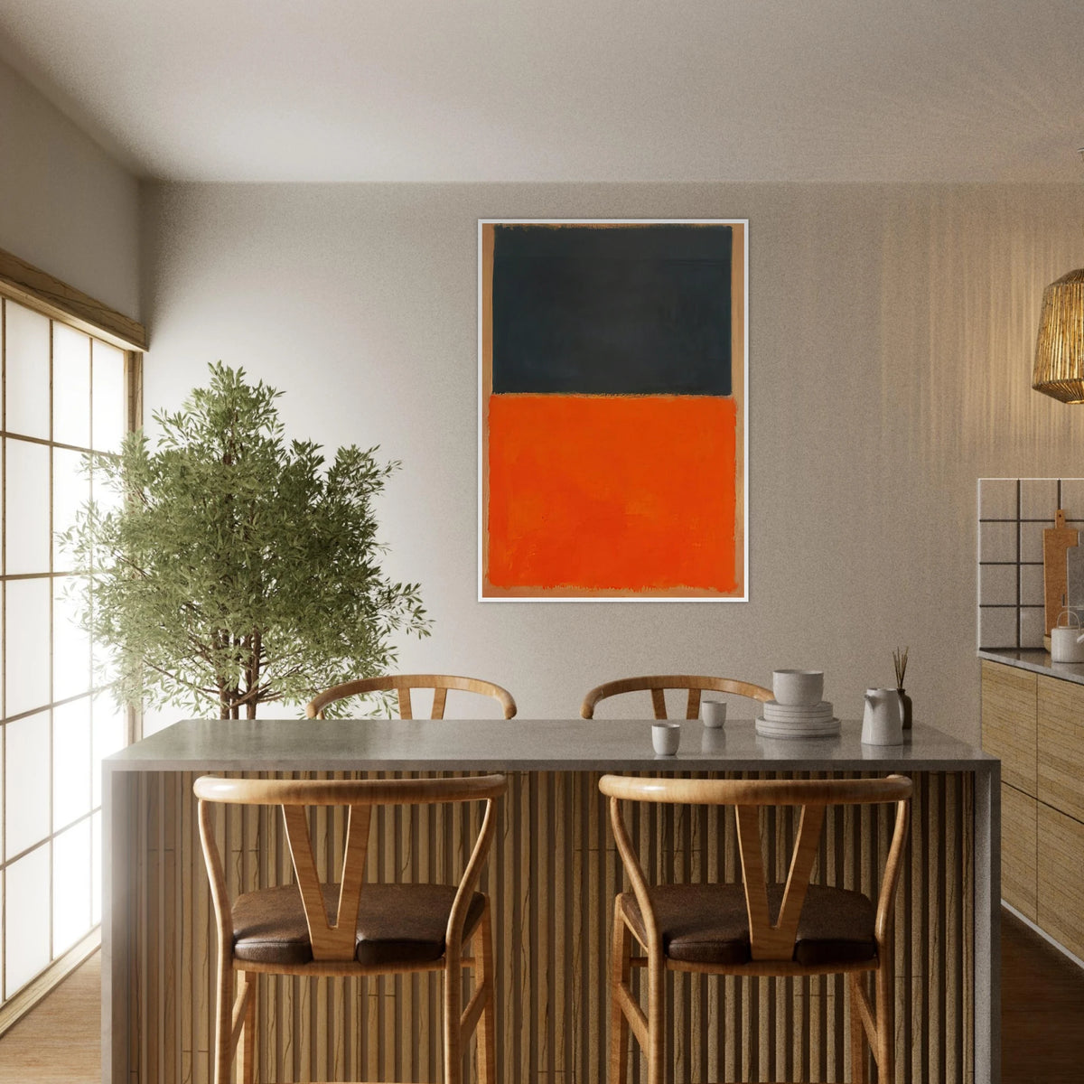 Green and Tangerine on Red - 1956 Framed Poster | Mark Rothko Framed Prints Wall Art | Rothko Prints