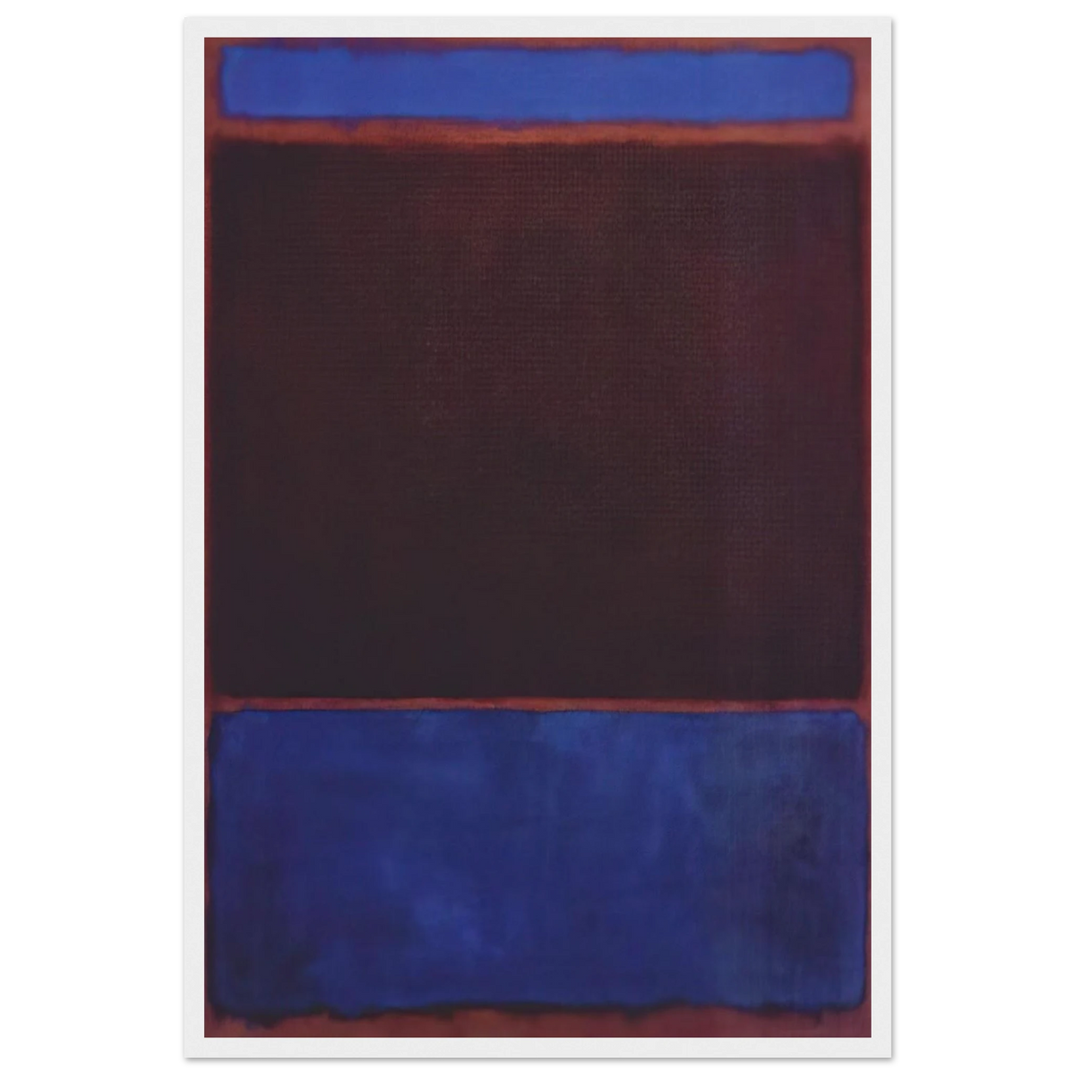 No. 3 Bright Blue, Brown, Dark Blue on Wine - 1962 Framed Poster | Mark Rothko Framed Prints Wall Art | Rothko Prints