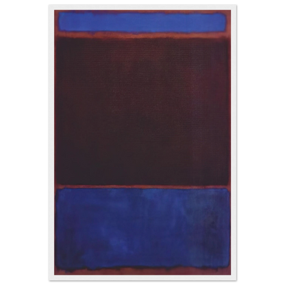No. 3 Bright Blue, Brown, Dark Blue on Wine - 1962 Framed Poster | Mark Rothko Framed Prints Wall Art | Rothko Prints