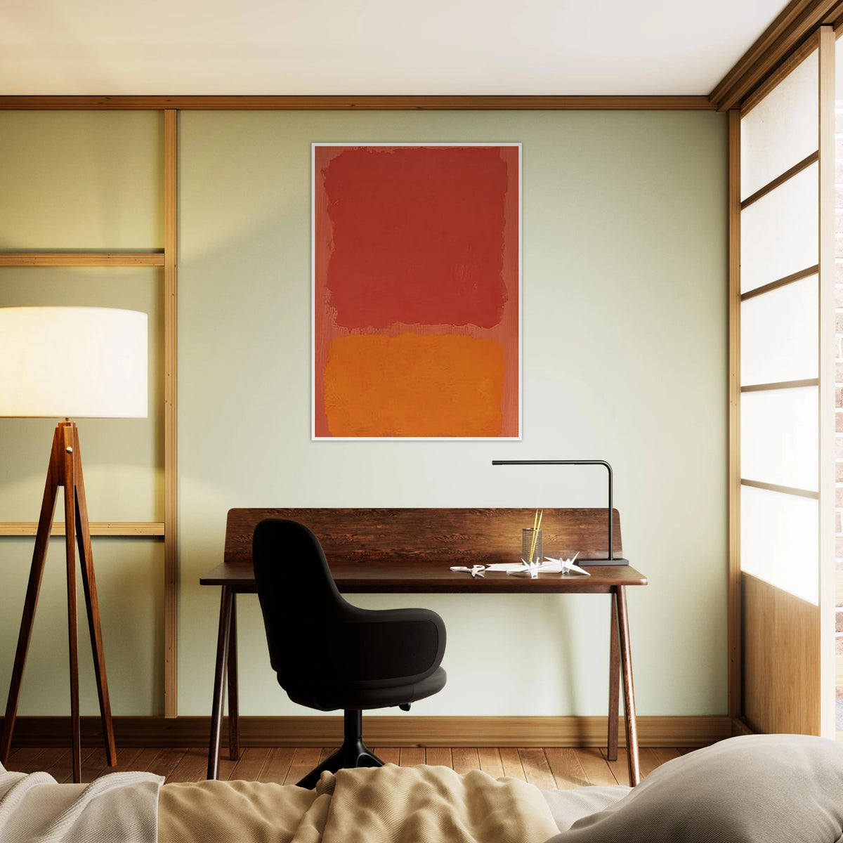 Untitled Red and Orange on Salmon - 1969 Framed Poster | Mark Rothko Framed Prints Wall Art | Rothko Prints