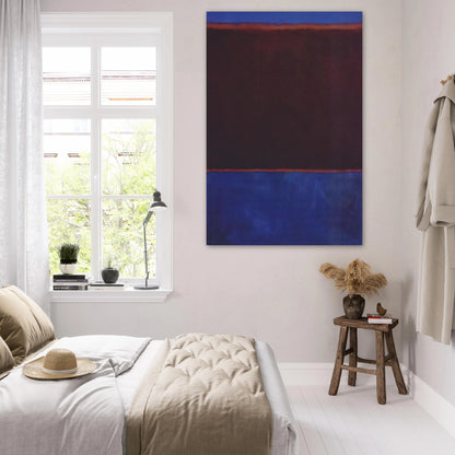 No. 3 Bright Blue, Brown, Dark Blue on Wine - 1962 Poster | Mark Rothko Poster | Rothko Prints