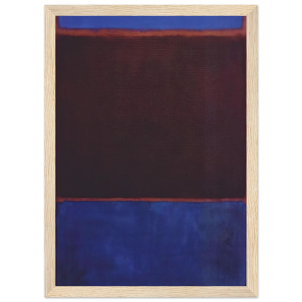 No. 3 Bright Blue, Brown, Dark Blue on Wine - 1962 Framed Poster | Mark Rothko Framed Prints Wall Art | Rothko Prints