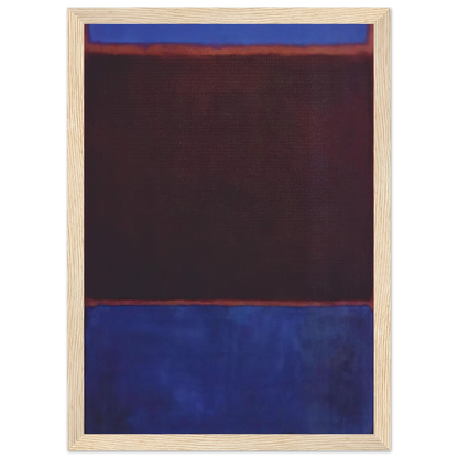 No. 3 Bright Blue, Brown, Dark Blue on Wine - 1962 Framed Poster | Mark Rothko Framed Prints Wall Art | Rothko Prints