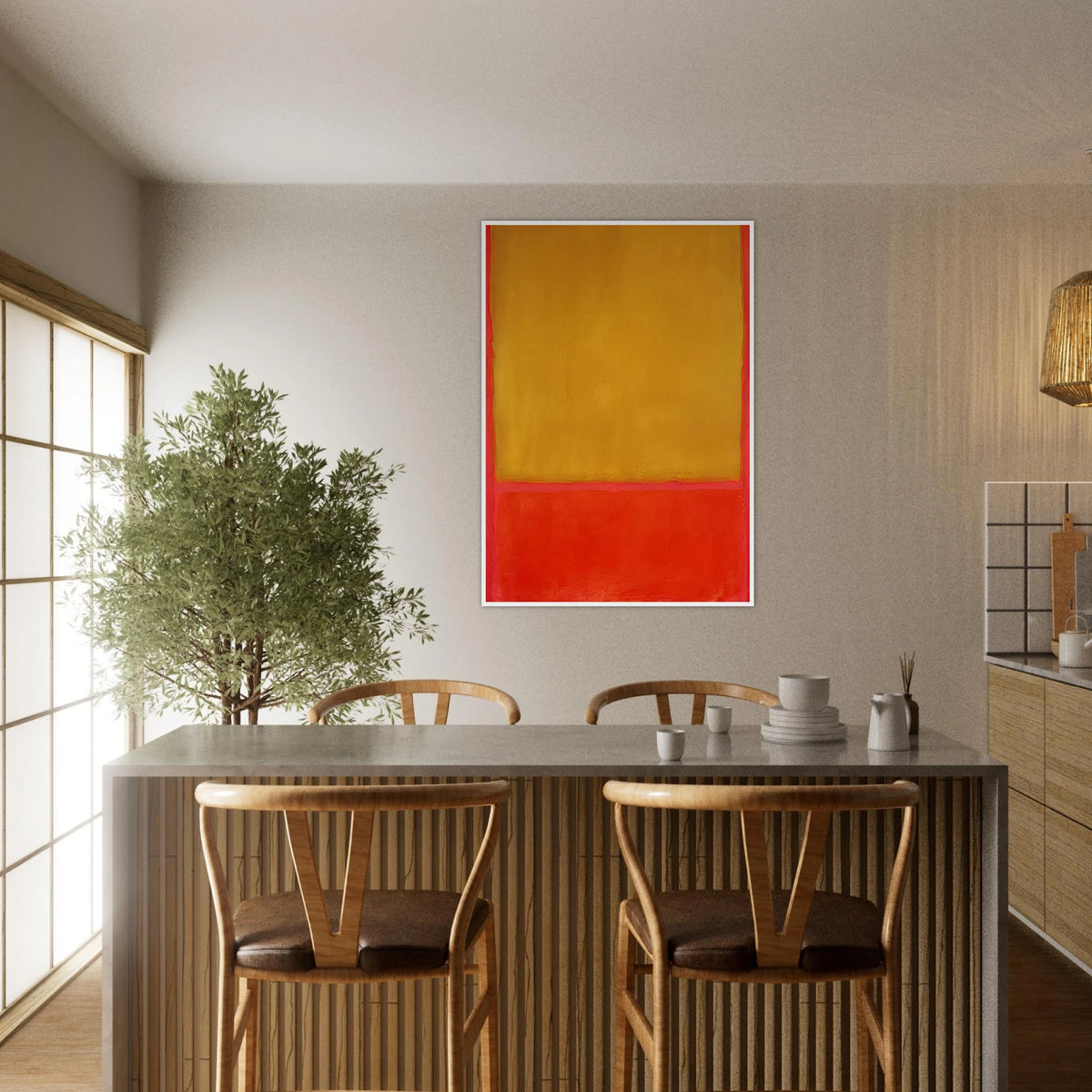 Ochre and Red on Red - 1954 Framed Poster | Mark Rothko Framed Prints Wall Art | Rothko Prints