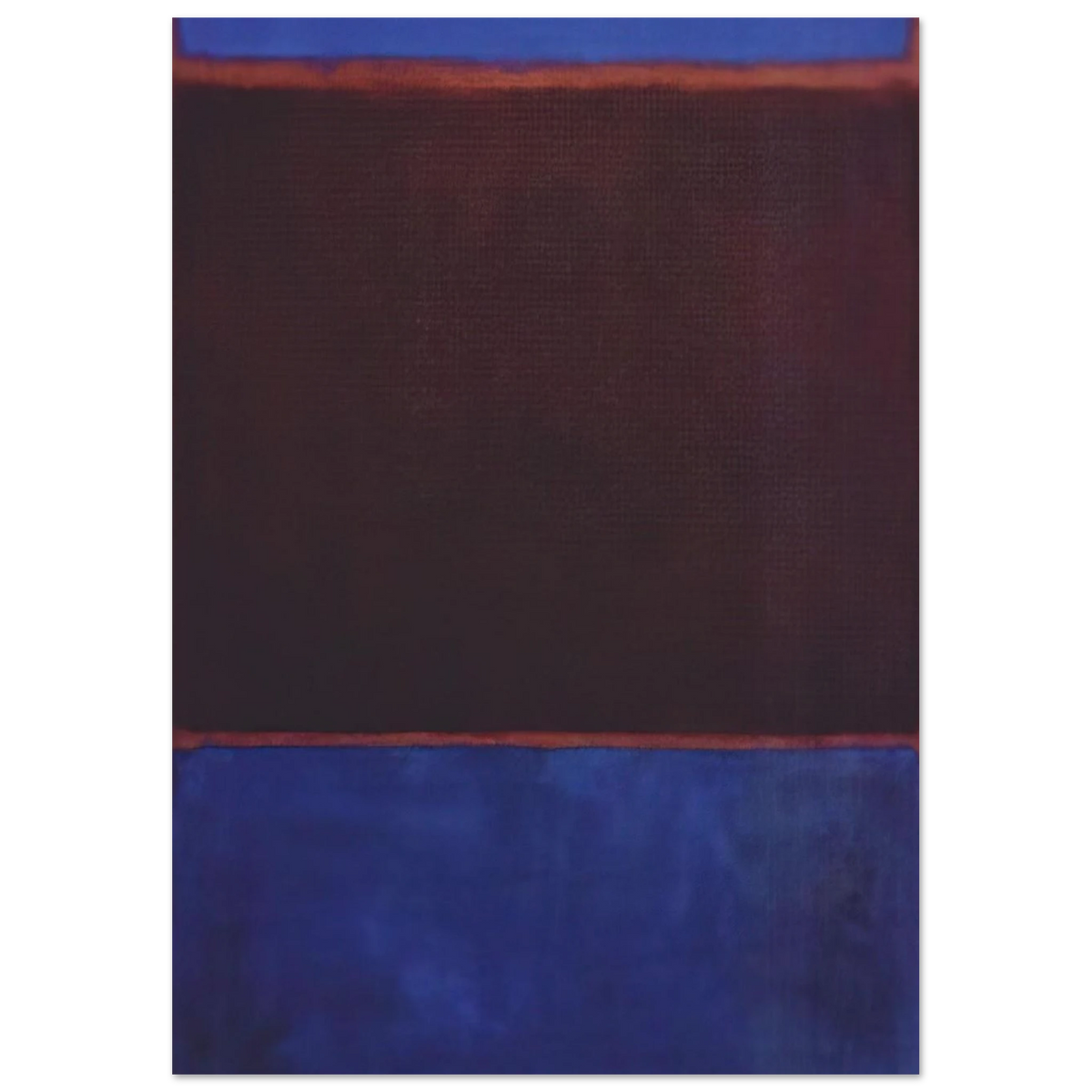 No. 3 Bright Blue, Brown, Dark Blue on Wine - 1962 Poster | Mark Rothko Poster | Rothko Prints