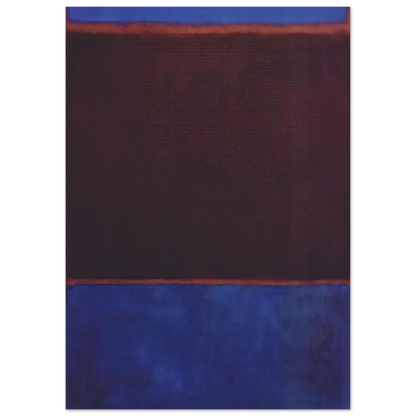 No. 3 Bright Blue, Brown, Dark Blue on Wine - 1962 Poster | Mark Rothko Poster | Rothko Prints