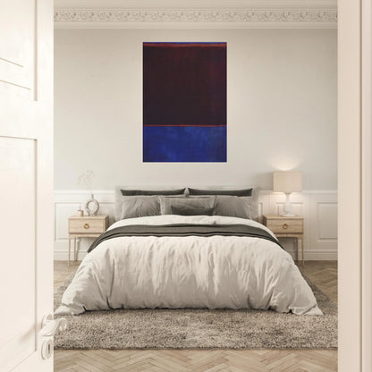 No. 3 Bright Blue, Brown, Dark Blue on Wine - 1962 Canvas | Mark Rothko Canvas | Rothko Prints