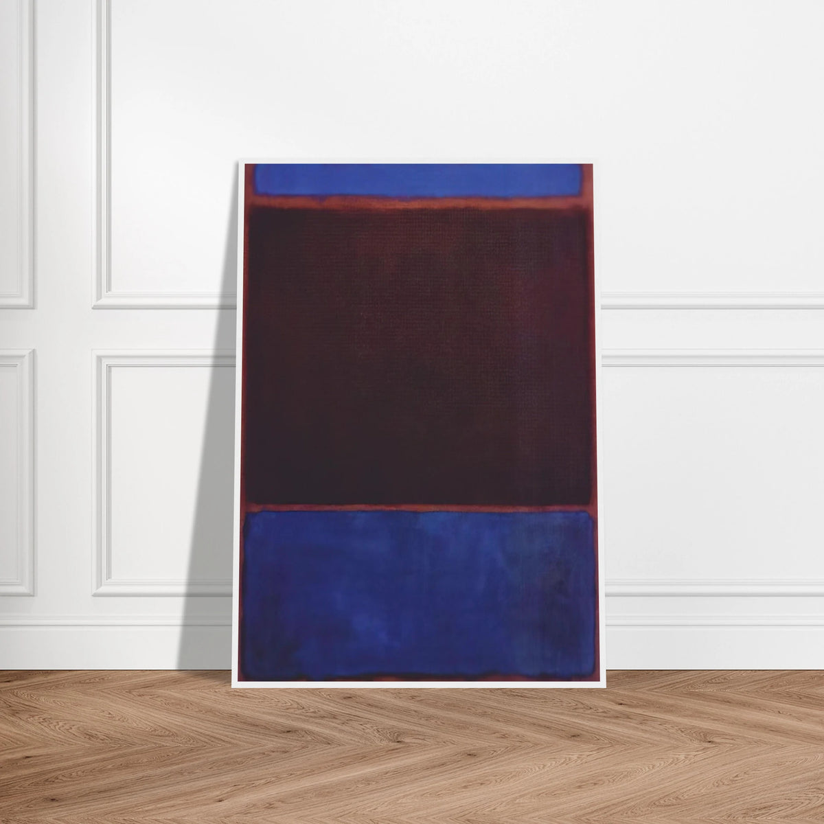No. 3 Bright Blue, Brown, Dark Blue on Wine - 1962 Framed Poster | Mark Rothko Framed Prints Wall Art | Rothko Prints