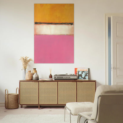 White Center Yellow, Pink and Lavender on Rose - 1950 Poster | Mark Rothko Poster | Rothko Prints