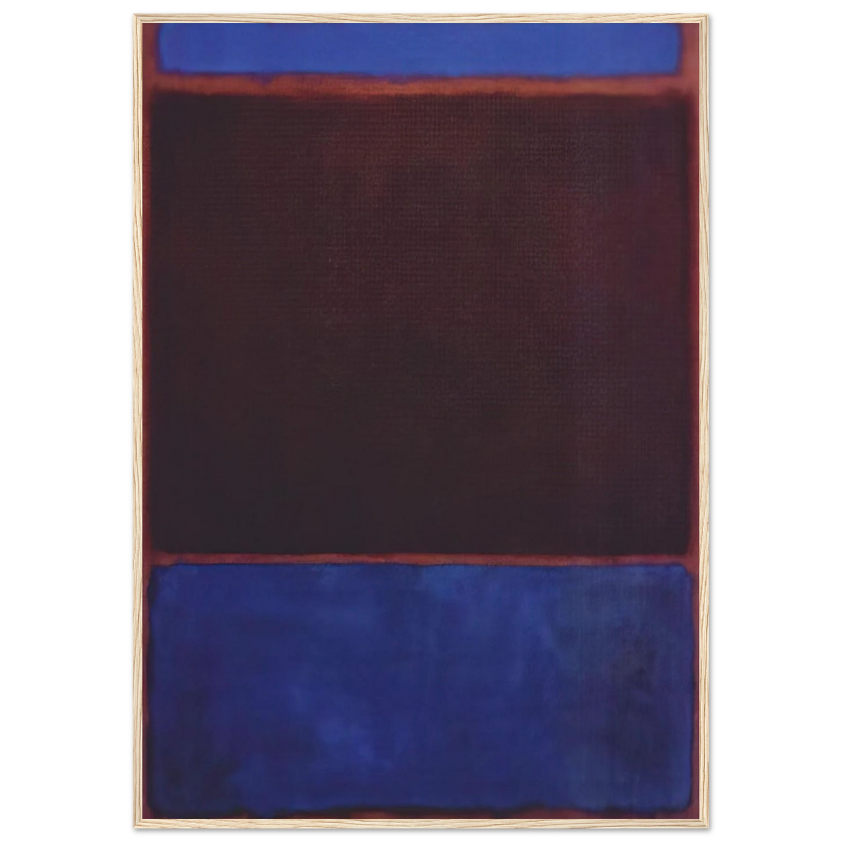 No. 3 Bright Blue, Brown, Dark Blue on Wine - 1962 Framed Poster | Mark Rothko Framed Prints Wall Art | Rothko Prints