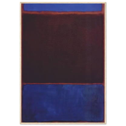 No. 3 Bright Blue, Brown, Dark Blue on Wine - 1962 Framed Poster | Mark Rothko Framed Prints Wall Art | Rothko Prints