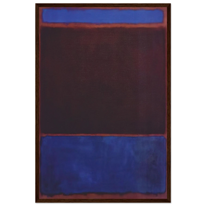 No. 3 Bright Blue, Brown, Dark Blue on Wine - 1962 Framed Poster | Mark Rothko Framed Prints Wall Art | Rothko Prints