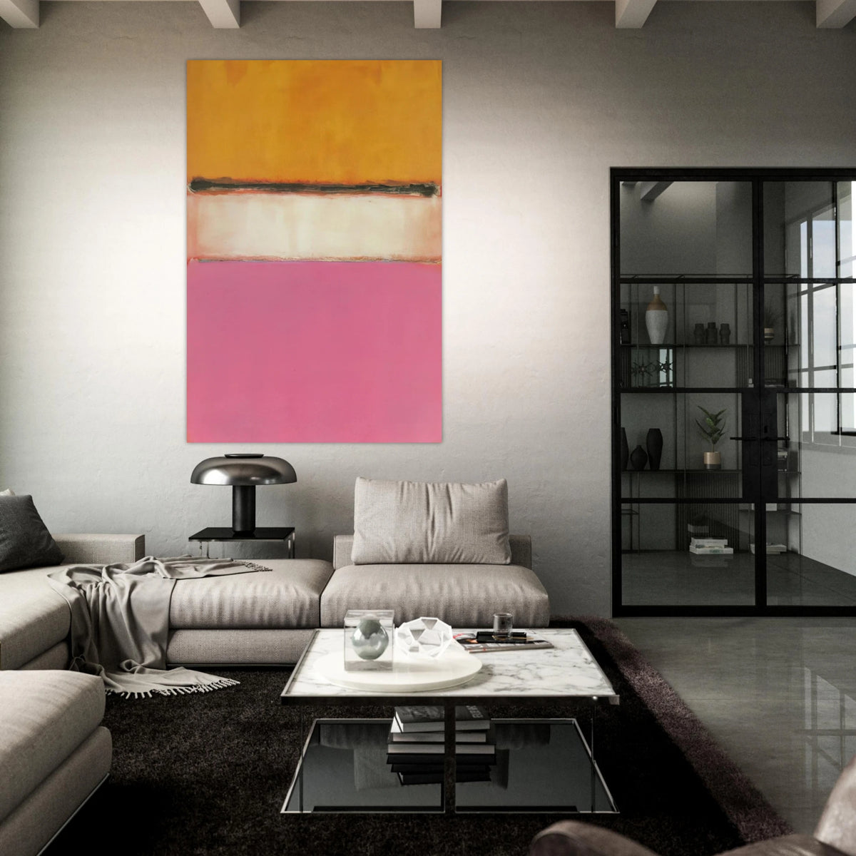 White Center Yellow, Pink and Lavender on Rose - 1950 Poster | Mark Rothko Poster | Rothko Prints