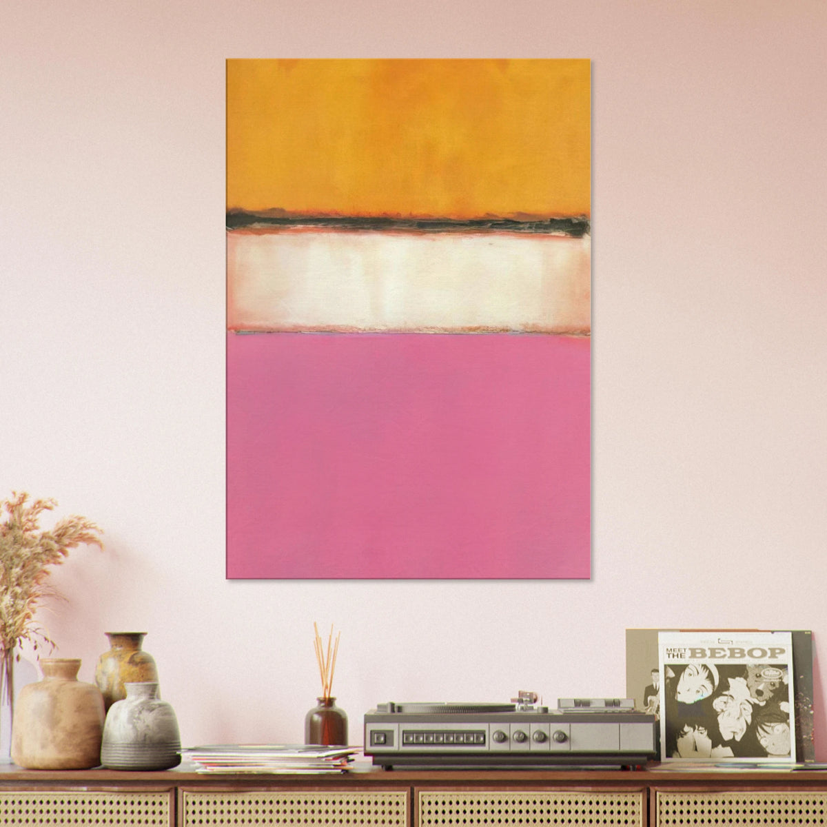 White Center Yellow, Pink and Lavender on Rose - 1950 Canvas | Mark Rothko Canvas | Rothko Prints