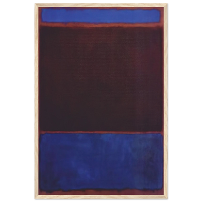 No. 3 Bright Blue, Brown, Dark Blue on Wine - 1962 Framed Poster | Mark Rothko Framed Prints Wall Art | Rothko Prints