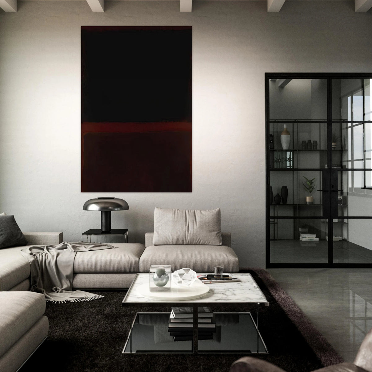Black on Dark Sienna on Purple - 1960 Poster | Mark Rothko Poster | Rothko Prints