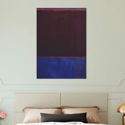 No. 3 Bright Blue, Brown, Dark Blue on Wine - 1962 Canvas | Mark Rothko Canvas | Rothko Prints
