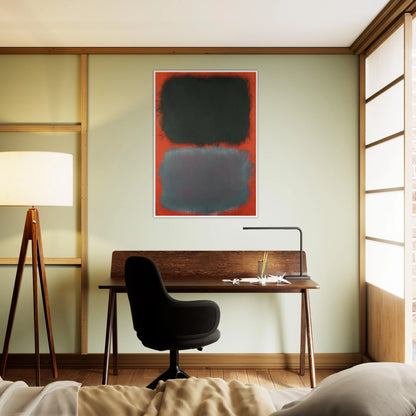 Untitled Gray, Gray on Red - 1968 Framed Poster | Mark Rothko Framed Prints Wall Art | Rothko Prints