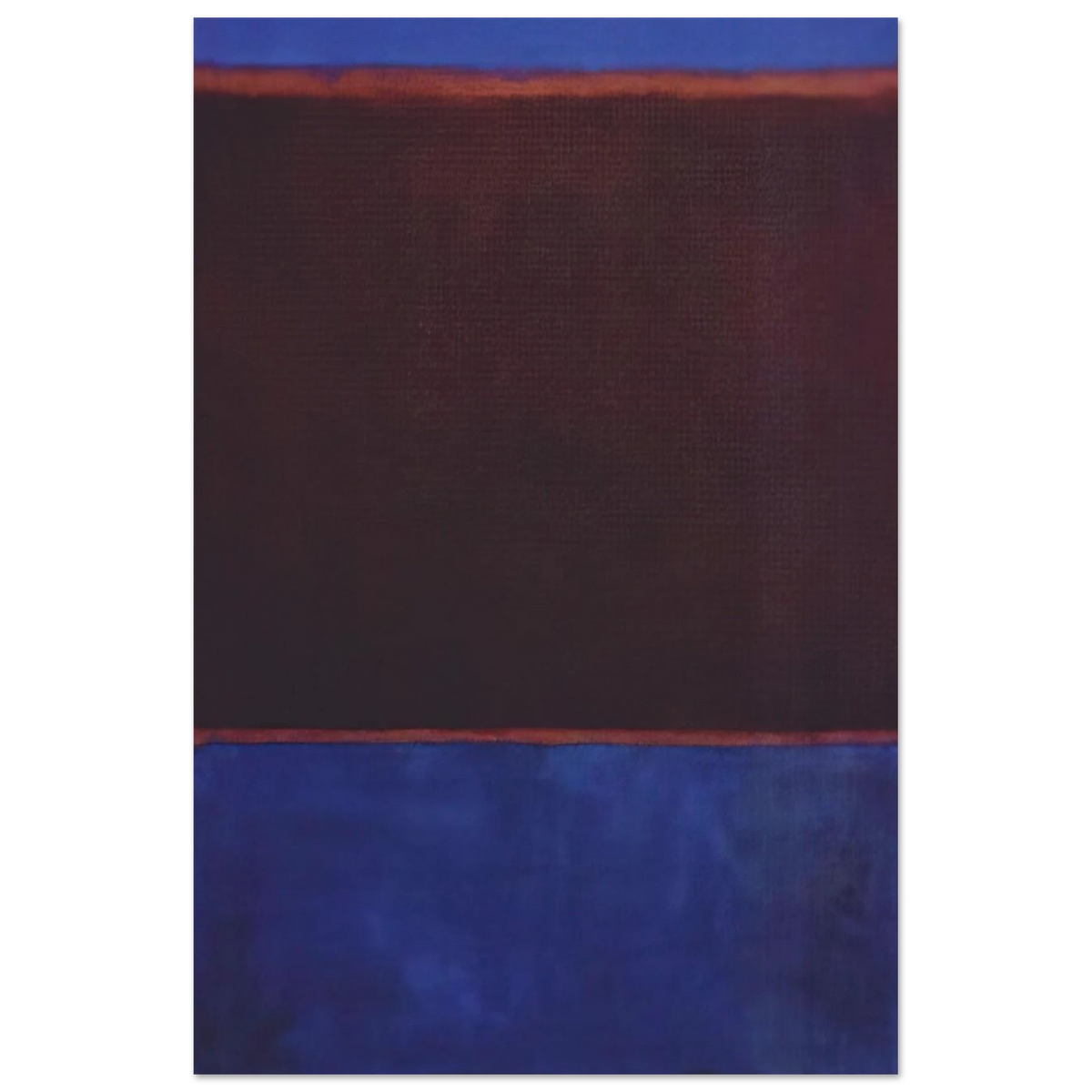 No. 3 Bright Blue, Brown, Dark Blue on Wine - 1962 Poster | Mark Rothko Poster | Rothko Prints