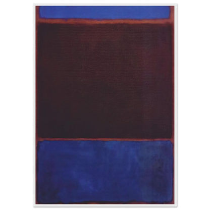 No. 3 Bright Blue, Brown, Dark Blue on Wine - 1962 Framed Poster | Mark Rothko Framed Prints Wall Art | Rothko Prints