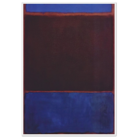 No. 3 Bright Blue, Brown, Dark Blue on Wine - 1962 Framed Poster | Mark Rothko Framed Prints Wall Art | Rothko Prints
