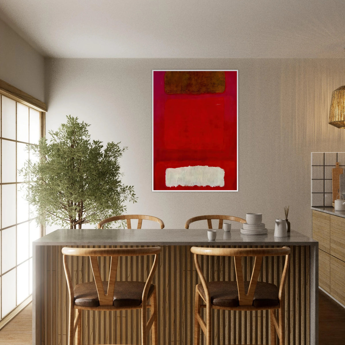 No. 16 Red, White, and Brown - 1957 Framed Poster | Mark Rothko Framed Prints Wall Art | Rothko Prints