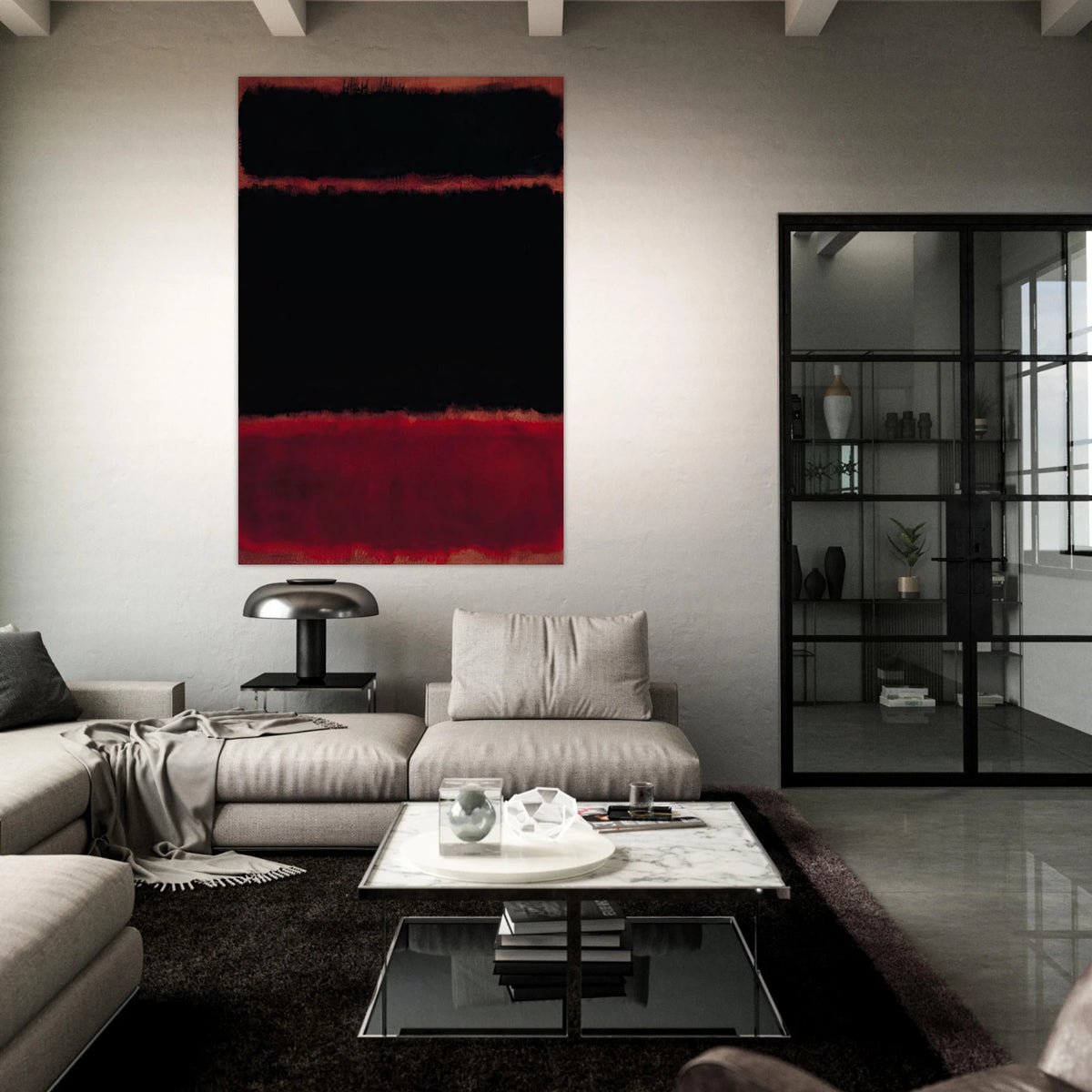Black in Deep Red - 1957 Poster | Mark Rothko Poster | Rothko Prints