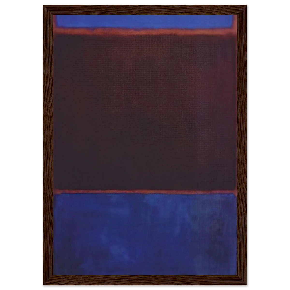 No. 3 Bright Blue, Brown, Dark Blue on Wine - 1962 Framed Poster | Mark Rothko Framed Prints Wall Art | Rothko Prints