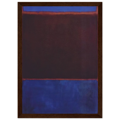 No. 3 Bright Blue, Brown, Dark Blue on Wine - 1962 Framed Poster | Mark Rothko Framed Prints Wall Art | Rothko Prints