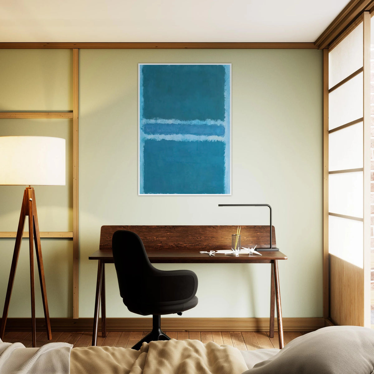 Untitled Blue Divided by Blue - 1966 Framed Poster | Mark Rothko Framed Prints Wall Art | Rothko Prints