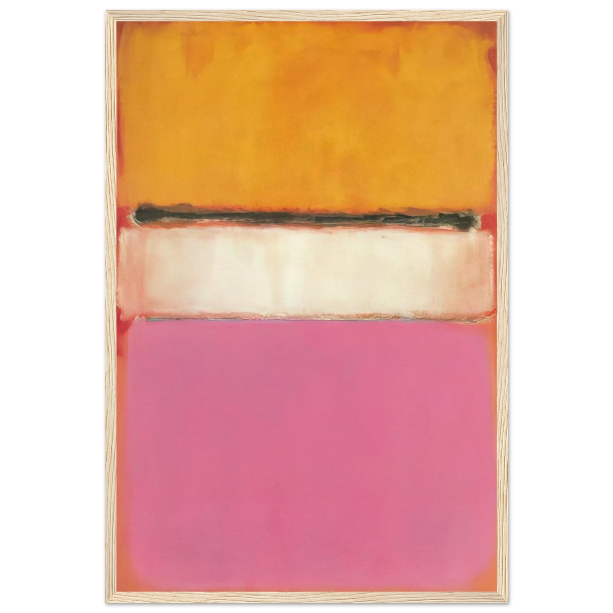White Center Yellow, Pink and Lavender on Rose - 1950 Framed Poster | Mark Rothko Framed Prints Wall Art | Rothko Prints