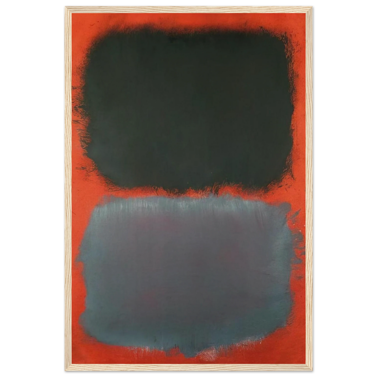 Untitled Gray, Gray on Red - 1968 Framed Poster | Mark Rothko Framed Prints Wall Art | Rothko Prints