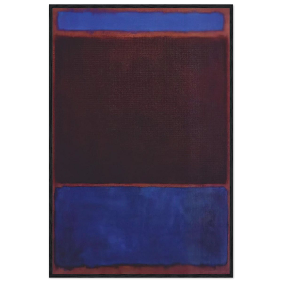 No. 3 Bright Blue, Brown, Dark Blue on Wine - 1962 Framed Poster | Mark Rothko Framed Prints Wall Art | Rothko Prints