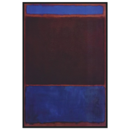 No. 3 Bright Blue, Brown, Dark Blue on Wine - 1962 Framed Poster | Mark Rothko Framed Prints Wall Art | Rothko Prints