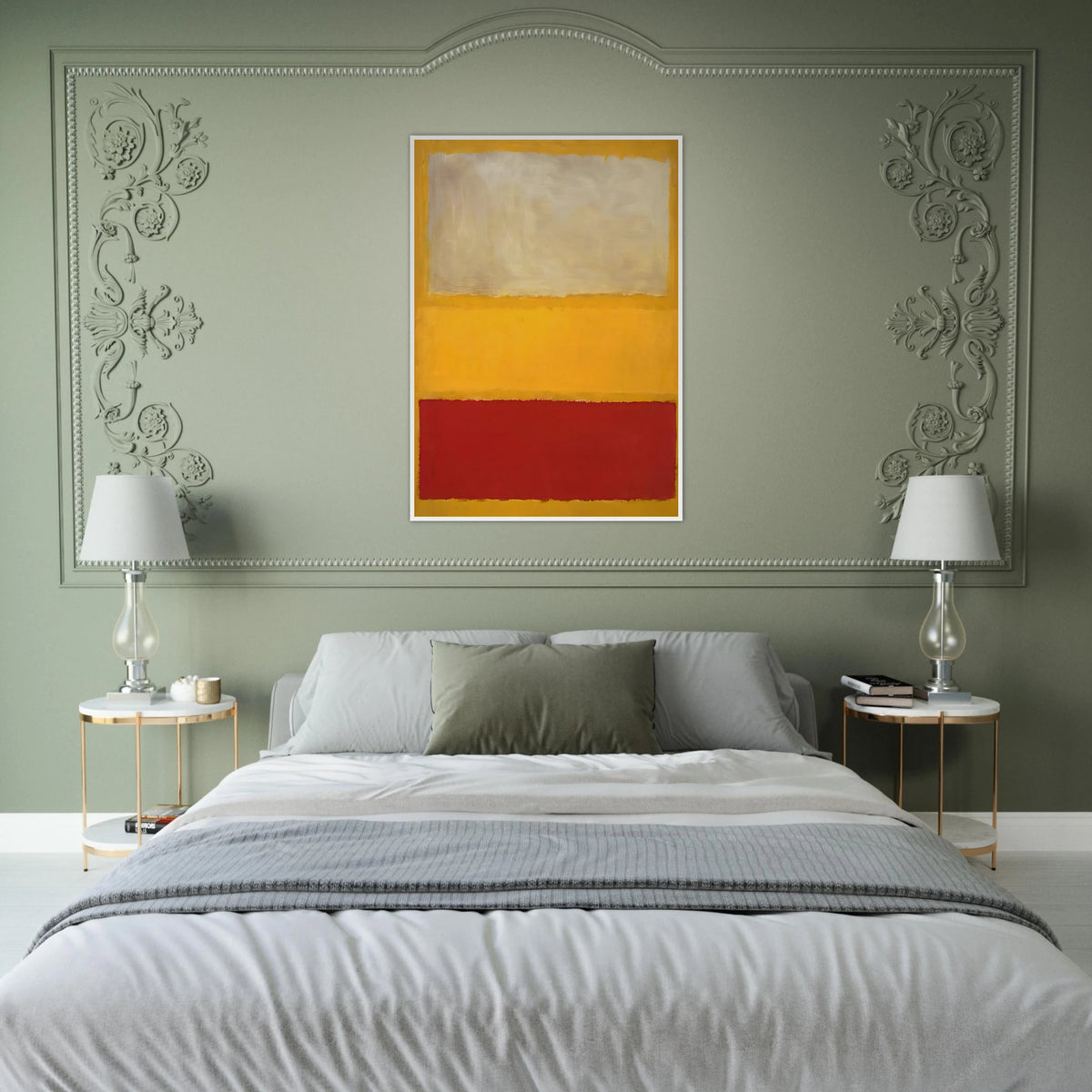 No. 13 White, Red on Yellow Framed Poster | Mark Rothko Framed Prints Wall Art | Rothko Prints