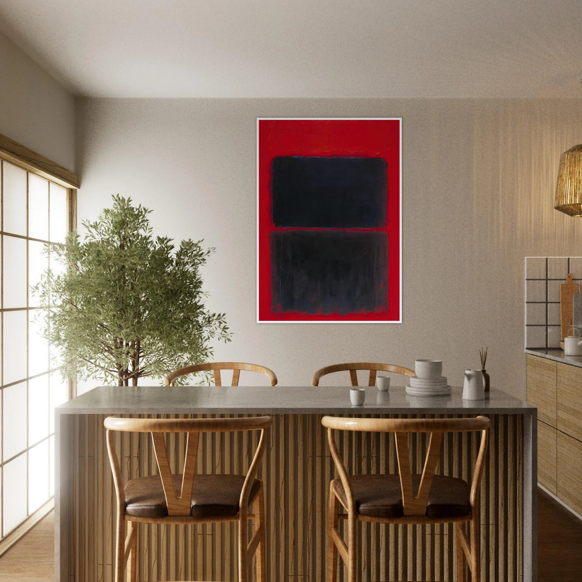 Light Red Over Black - 1957 Framed Poster | Mark Rothko Framed Prints Wall Art | Rothko Prints