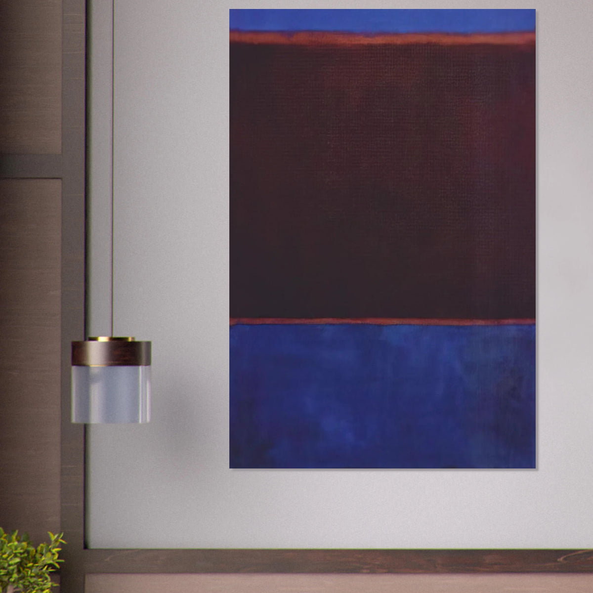 No. 3 Bright Blue, Brown, Dark Blue on Wine - 1962 Poster | Mark Rothko Poster | Rothko Prints