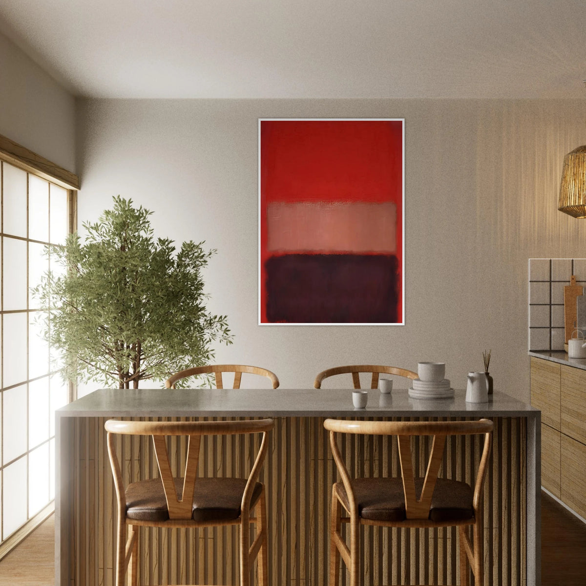 No. 46 Black, Ochre, Red Over Red - 1957 Framed Poster | Mark Rothko Framed Prints Wall Art | Rothko Prints