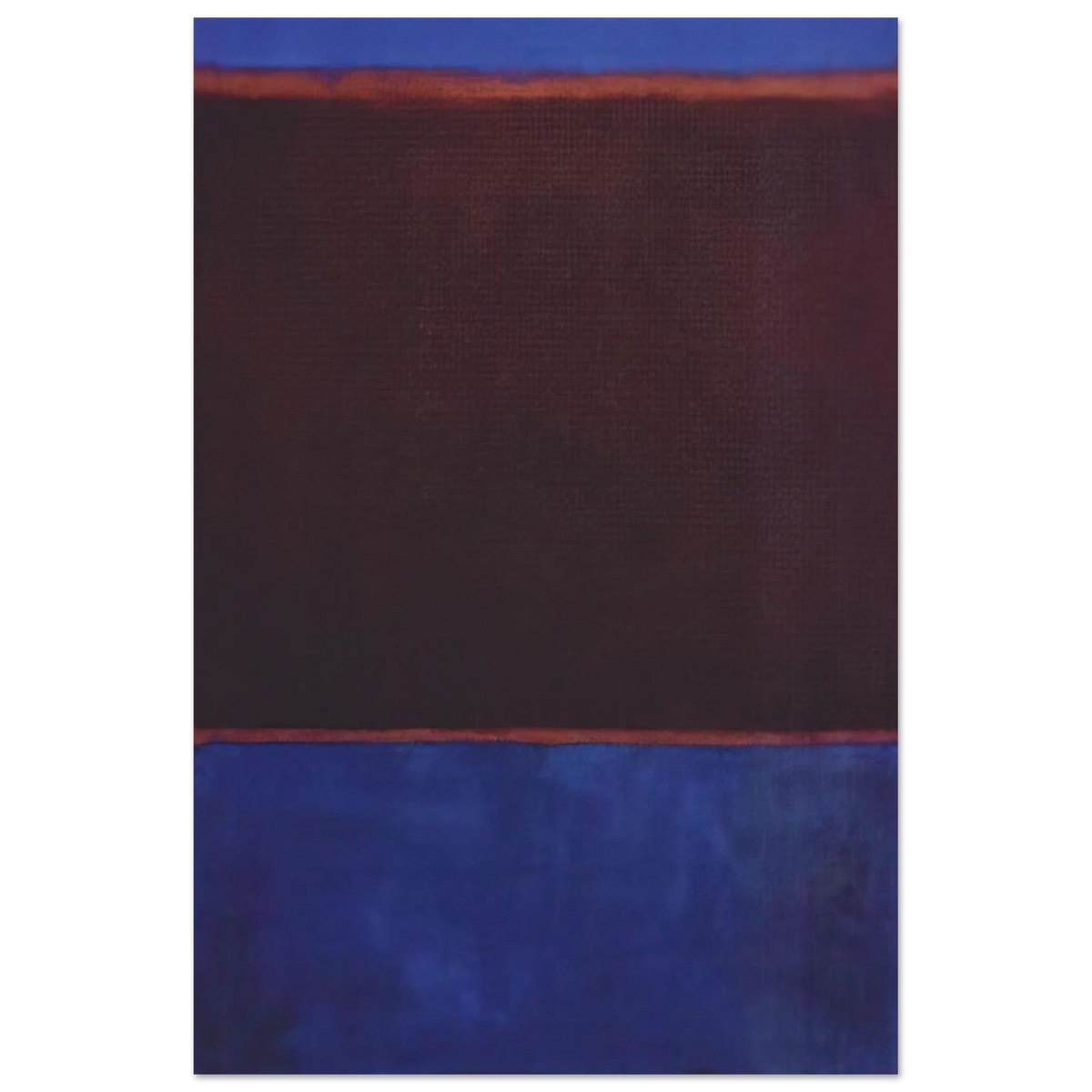 No. 3 Bright Blue, Brown, Dark Blue on Wine - 1962 Poster | Mark Rothko Poster | Rothko Prints