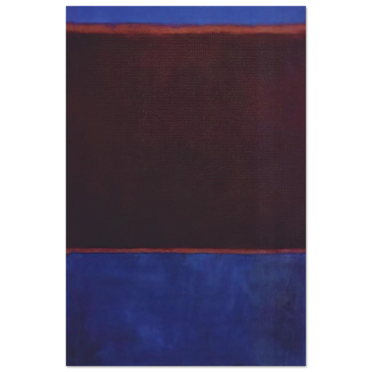 No. 3 Bright Blue, Brown, Dark Blue on Wine - 1962 Poster | Mark Rothko Poster | Rothko Prints