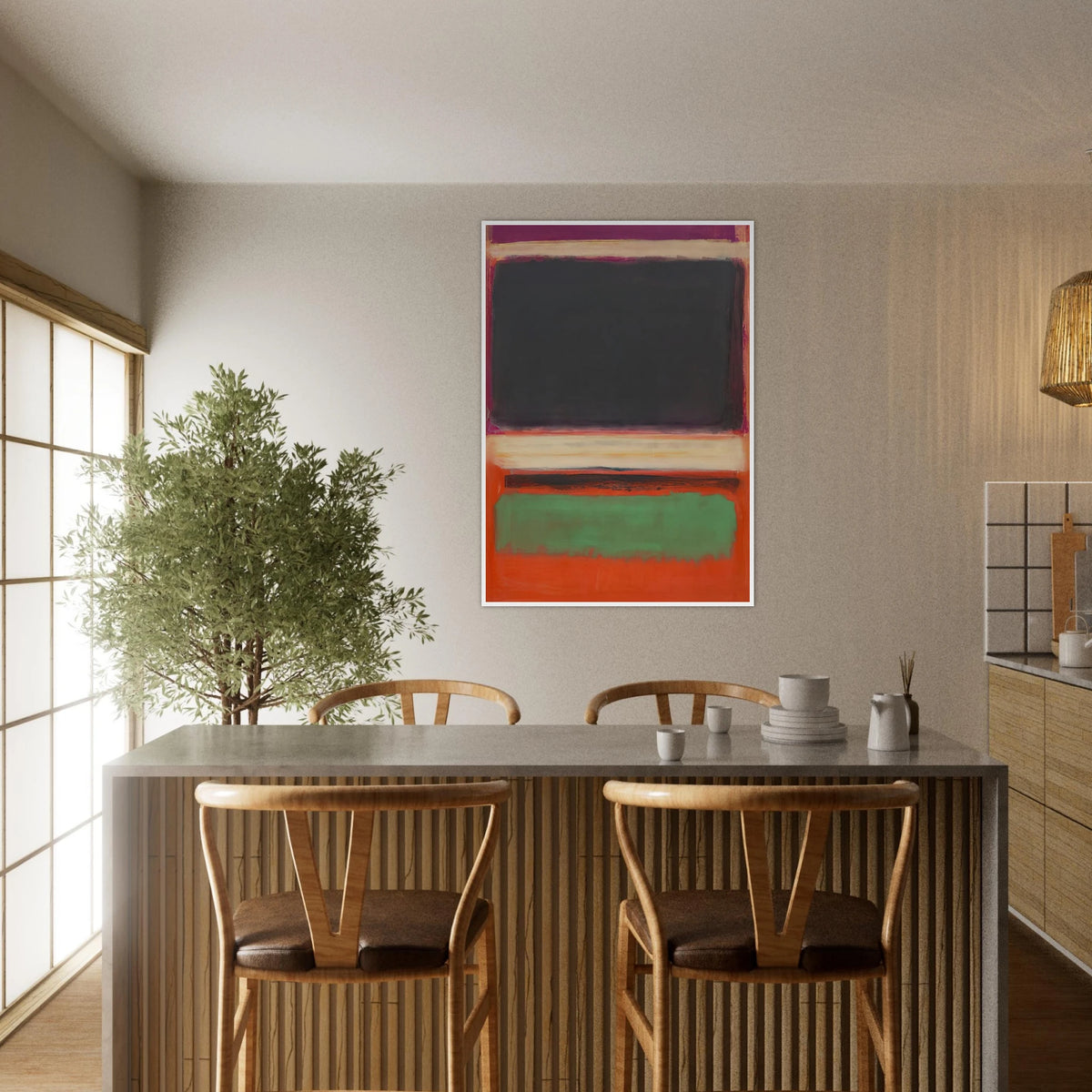 No.3No.13 Magenta, Black, Green on Orange - 1949 Framed Poster | Mark Rothko Framed Prints Wall Art | Rothko Prints