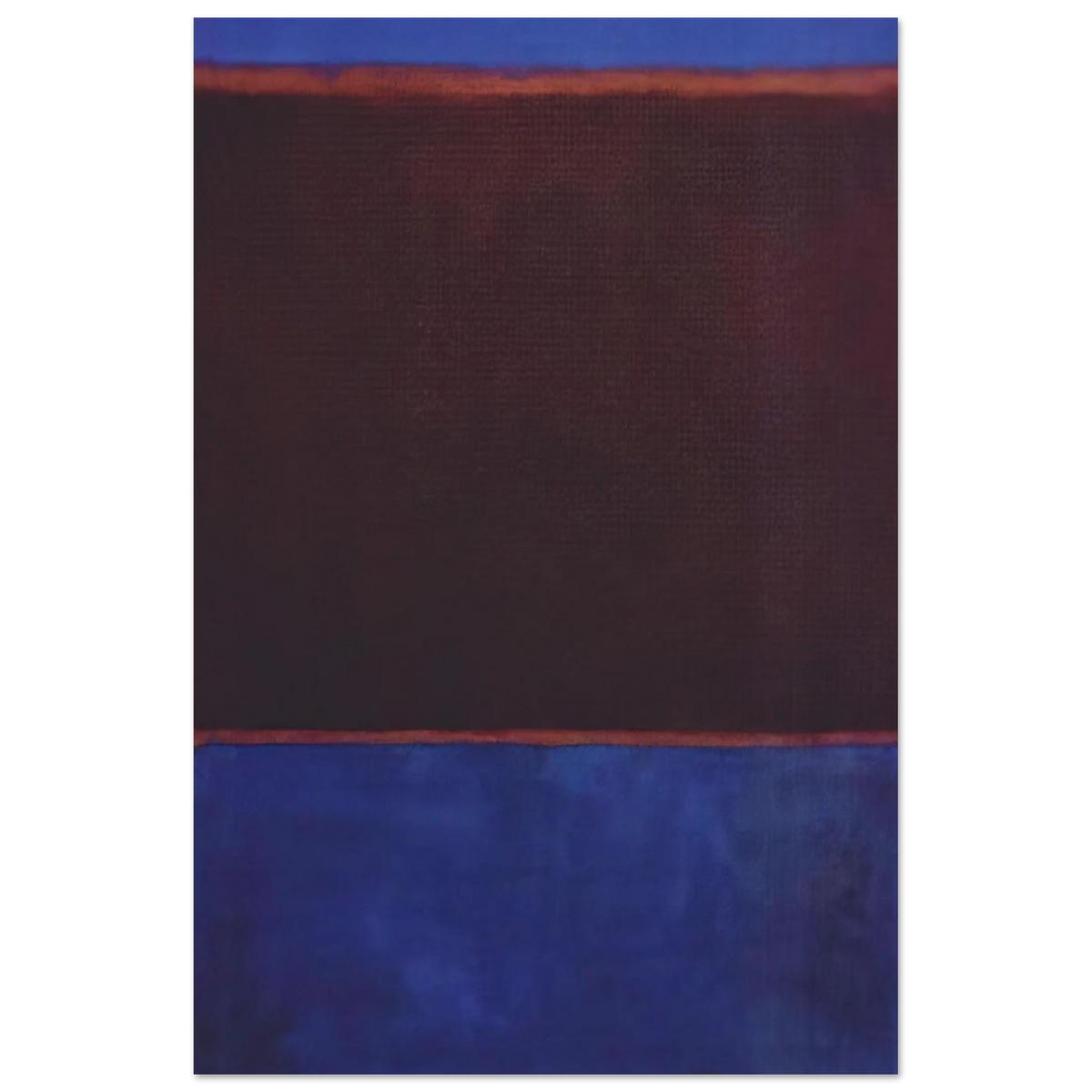 No. 3 Bright Blue, Brown, Dark Blue on Wine - 1962 Poster | Mark Rothko Poster | Rothko Prints