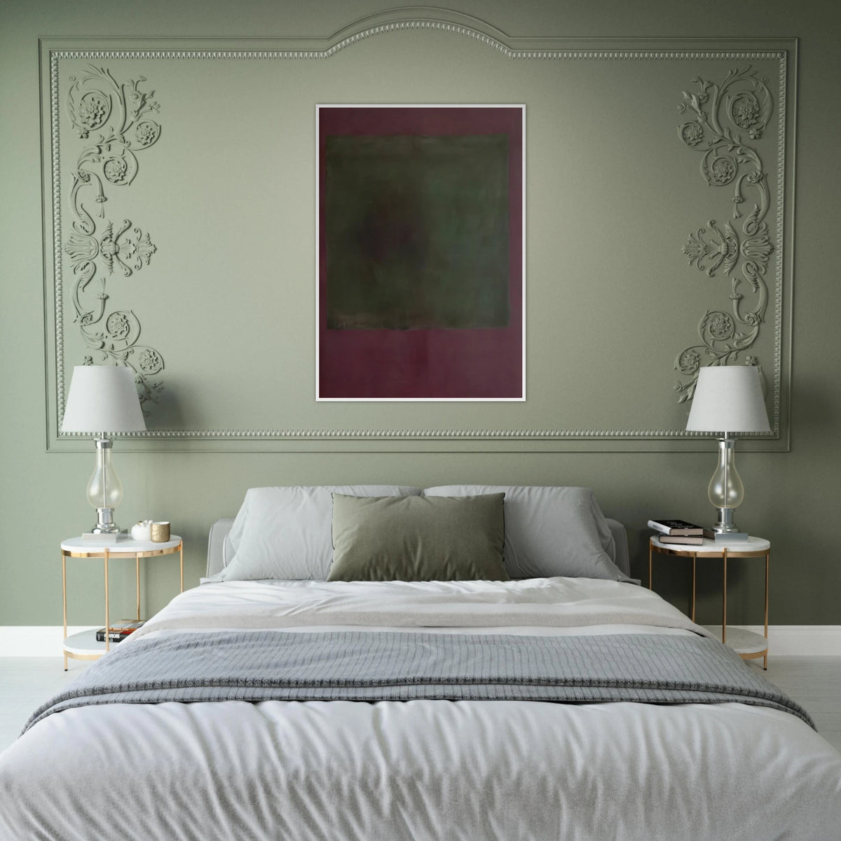 Untitled Green on Maroon - 1961 Framed Poster | Mark Rothko Framed Prints Wall Art | Rothko Prints