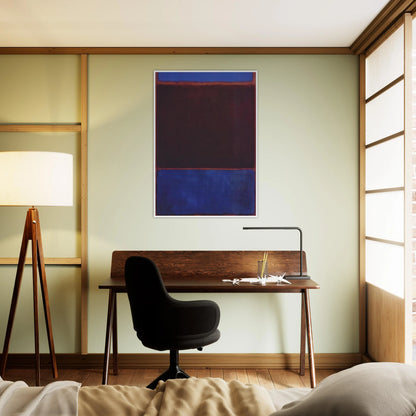 No. 3 Bright Blue, Brown, Dark Blue on Wine - 1962 Framed Poster | Mark Rothko Framed Prints Wall Art | Rothko Prints